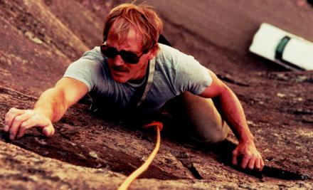 Rock Climbing at Bastille Crack (1988) - El Dorado Canyon, CO